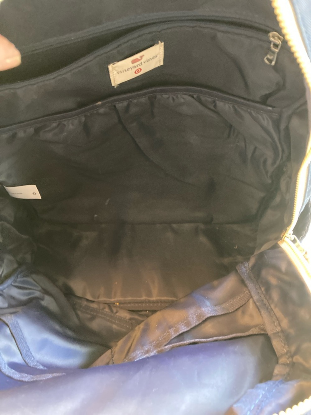 Vineyard Vines Navy Backpack with Pink Logo Accents - Picture 3 of 14